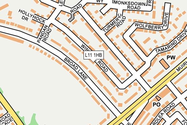L11 1HB map - OS OpenMap – Local (Ordnance Survey)