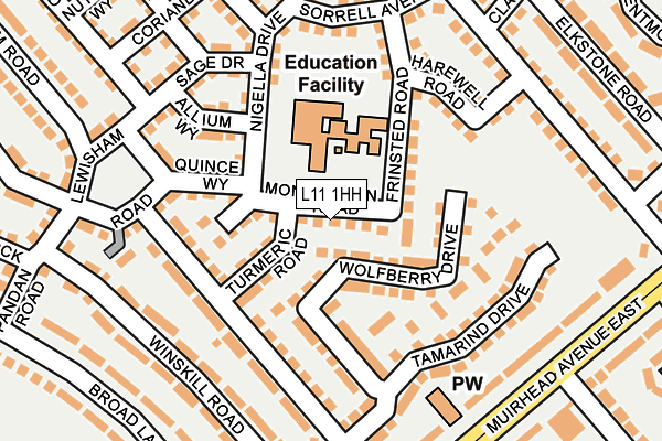L11 1HH map - OS OpenMap – Local (Ordnance Survey)