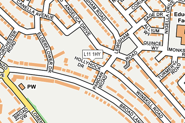 L11 1HY map - OS OpenMap – Local (Ordnance Survey)