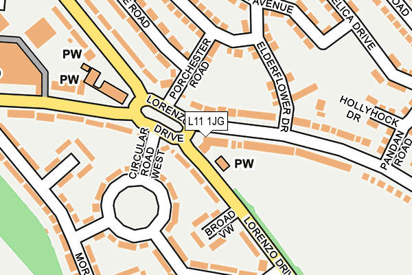 L11 1JG map - OS OpenMap – Local (Ordnance Survey)