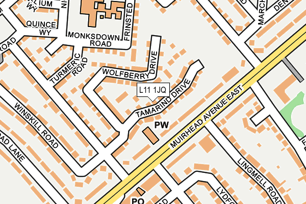 L11 1JQ map - OS OpenMap – Local (Ordnance Survey)