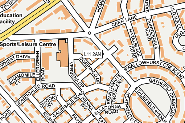 L11 2AN map - OS OpenMap – Local (Ordnance Survey)