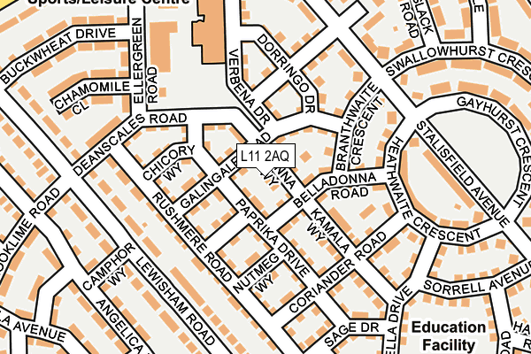 L11 2AQ map - OS OpenMap – Local (Ordnance Survey)
