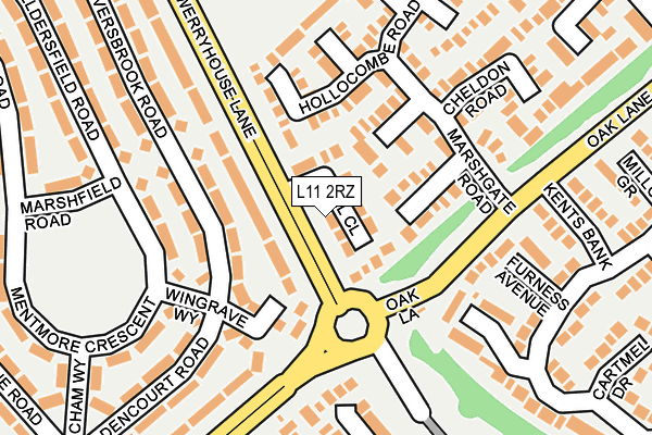 L11 2RZ map - OS OpenMap – Local (Ordnance Survey)