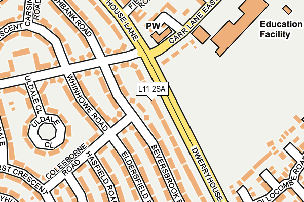 L11 2SA map - OS OpenMap – Local (Ordnance Survey)