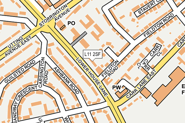 L11 2SF map - OS OpenMap – Local (Ordnance Survey)