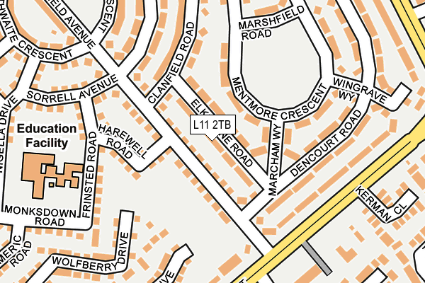 L11 2TB map - OS OpenMap – Local (Ordnance Survey)
