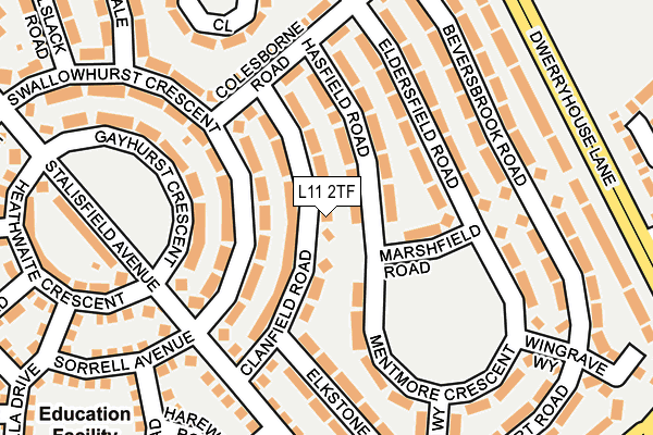 L11 2TF map - OS OpenMap – Local (Ordnance Survey)