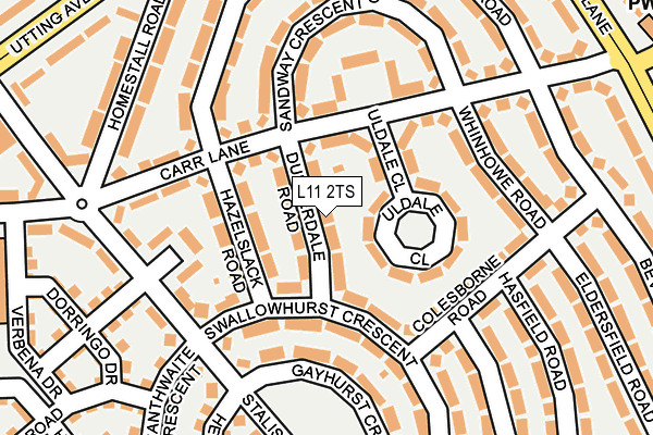 L11 2TS map - OS OpenMap – Local (Ordnance Survey)