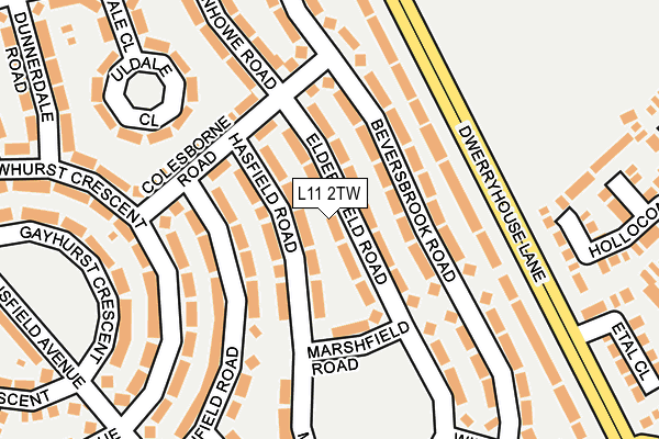 L11 2TW map - OS OpenMap – Local (Ordnance Survey)