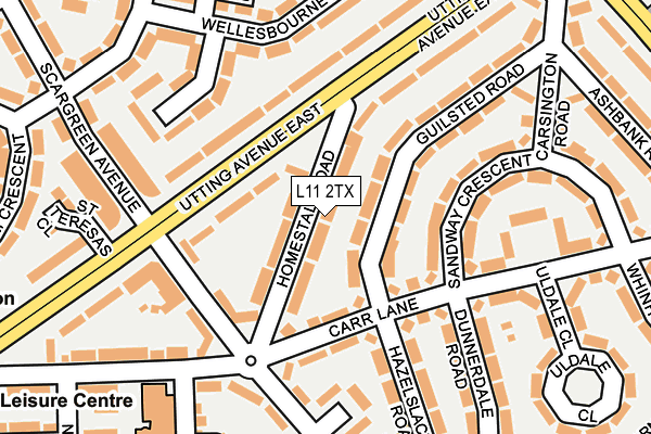 L11 2TX map - OS OpenMap – Local (Ordnance Survey)