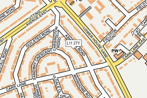 L11 2TY map - OS OpenMap – Local (Ordnance Survey)