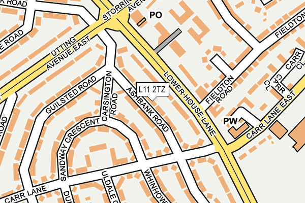 L11 2TZ map - OS OpenMap – Local (Ordnance Survey)