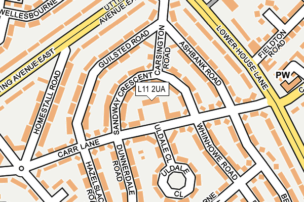 L11 2UA map - OS OpenMap – Local (Ordnance Survey)