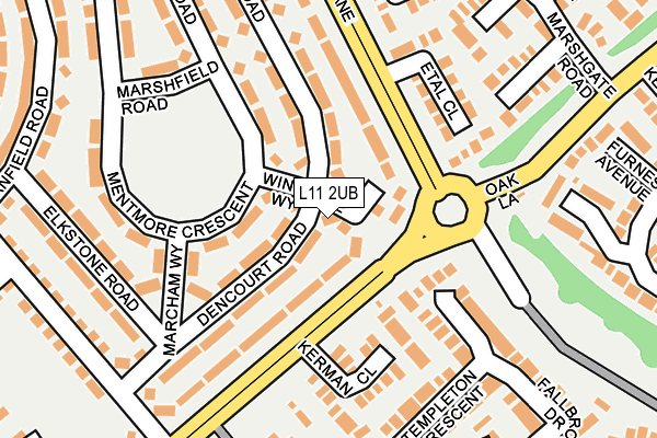 L11 2UB map - OS OpenMap – Local (Ordnance Survey)