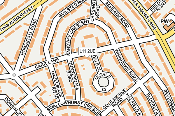 L11 2UE map - OS OpenMap – Local (Ordnance Survey)