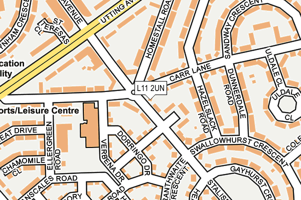 L11 2UN map - OS OpenMap – Local (Ordnance Survey)