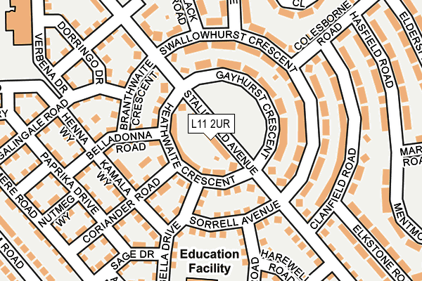 L11 2UR map - OS OpenMap – Local (Ordnance Survey)