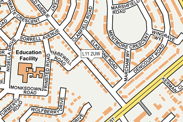 L11 2UW map - OS OpenMap – Local (Ordnance Survey)