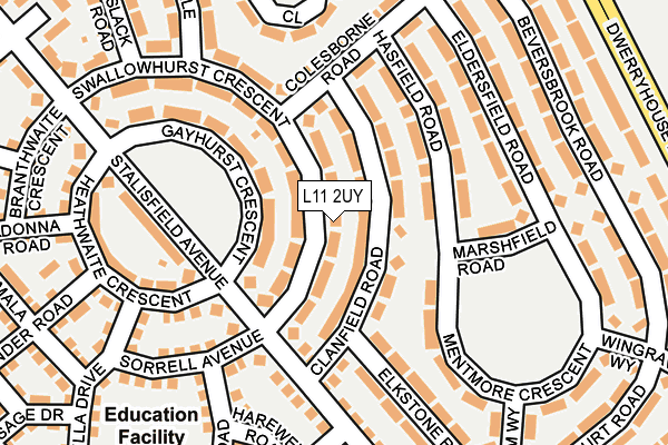 L11 2UY map - OS OpenMap – Local (Ordnance Survey)