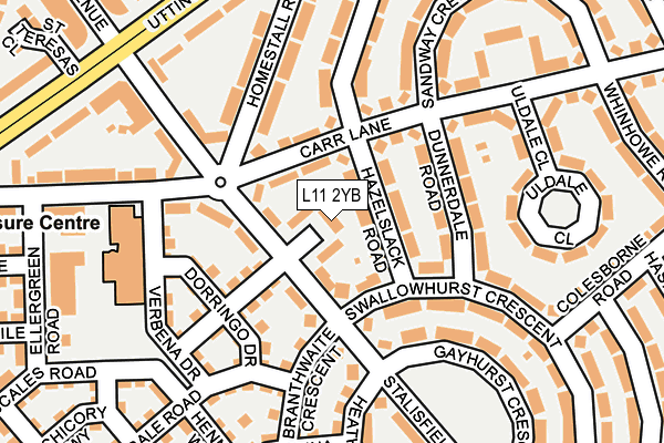 L11 2YB map - OS OpenMap – Local (Ordnance Survey)
