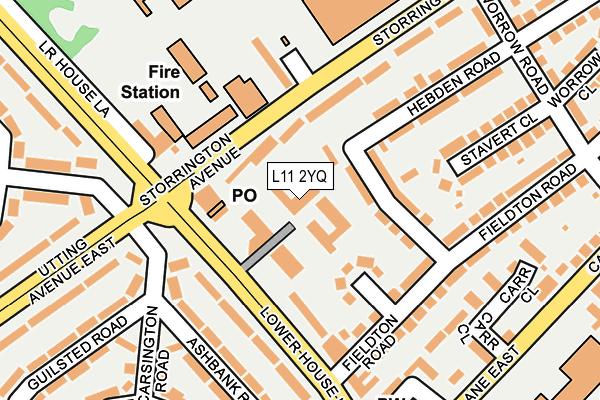 L11 2YQ map - OS OpenMap – Local (Ordnance Survey)