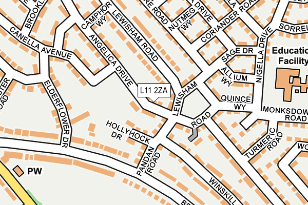 L11 2ZA map - OS OpenMap – Local (Ordnance Survey)