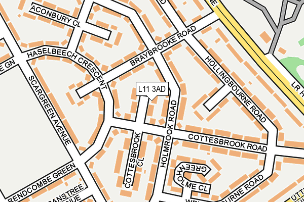 L11 3AD map - OS OpenMap – Local (Ordnance Survey)