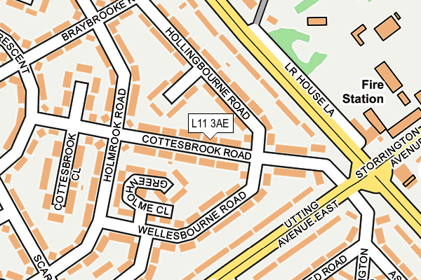 L11 3AE map - OS OpenMap – Local (Ordnance Survey)