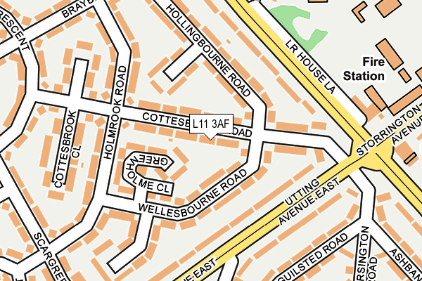 L11 3AF map - OS OpenMap – Local (Ordnance Survey)