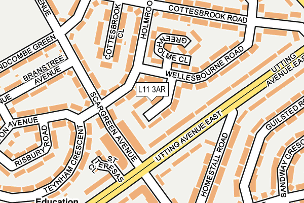 L11 3AR map - OS OpenMap – Local (Ordnance Survey)