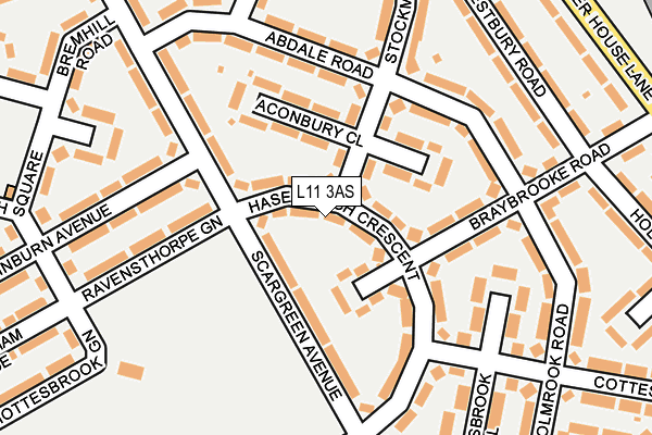 L11 3AS map - OS OpenMap – Local (Ordnance Survey)