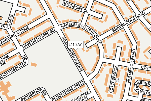 L11 3AY map - OS OpenMap – Local (Ordnance Survey)