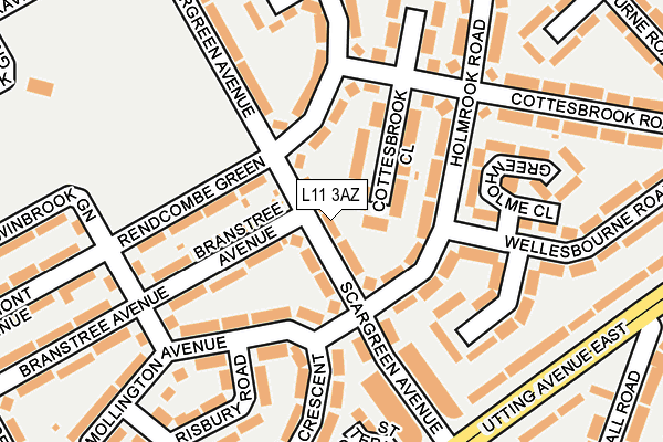 L11 3AZ map - OS OpenMap – Local (Ordnance Survey)