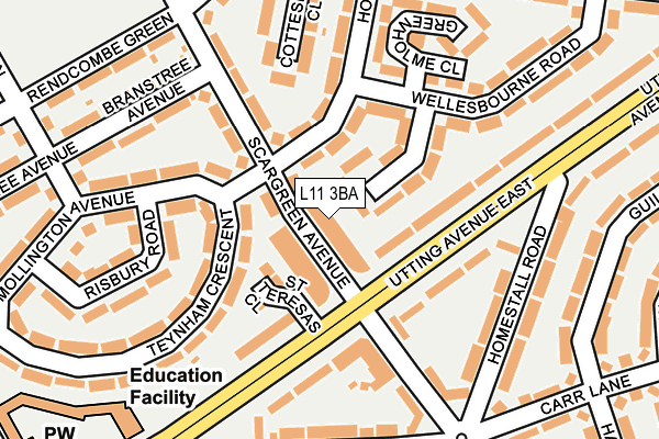 L11 3BA map - OS OpenMap – Local (Ordnance Survey)
