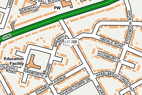 L11 3BB map - OS OpenMap – Local (Ordnance Survey)