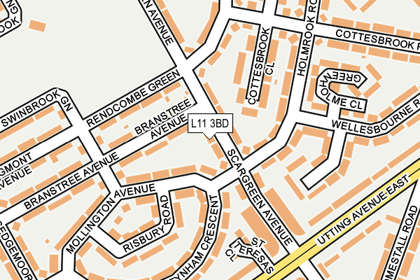 L11 3BD map - OS OpenMap – Local (Ordnance Survey)