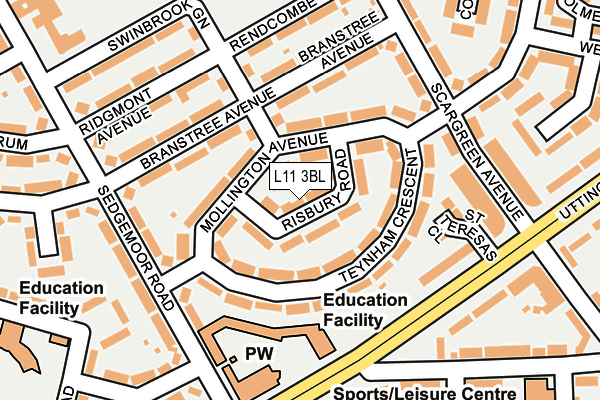 L11 3BL map - OS OpenMap – Local (Ordnance Survey)