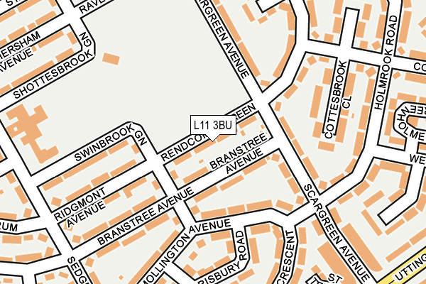 L11 3BU map - OS OpenMap – Local (Ordnance Survey)