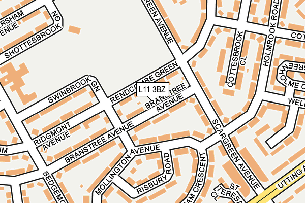 L11 3BZ map - OS OpenMap – Local (Ordnance Survey)