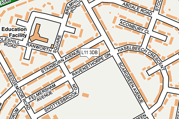 L11 3DB map - OS OpenMap – Local (Ordnance Survey)
