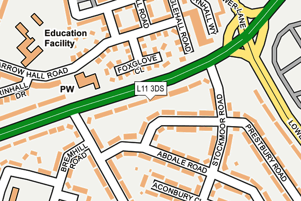 L11 3DS map - OS OpenMap – Local (Ordnance Survey)