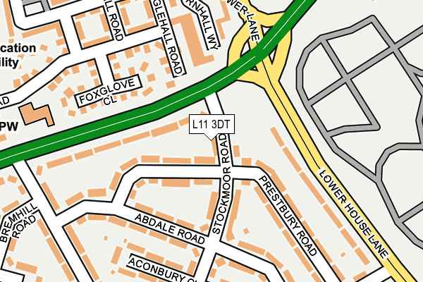 L11 3DT map - OS OpenMap – Local (Ordnance Survey)