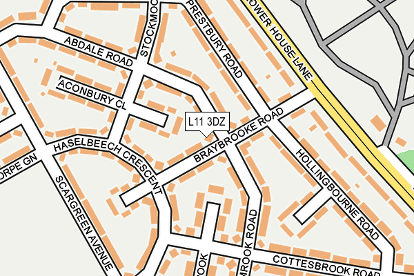 L11 3DZ map - OS OpenMap – Local (Ordnance Survey)