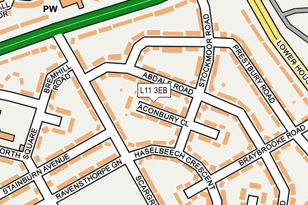 L11 3EB map - OS OpenMap – Local (Ordnance Survey)