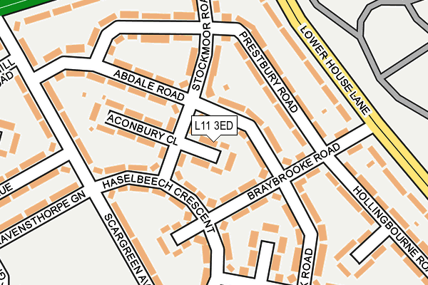 L11 3ED map - OS OpenMap – Local (Ordnance Survey)