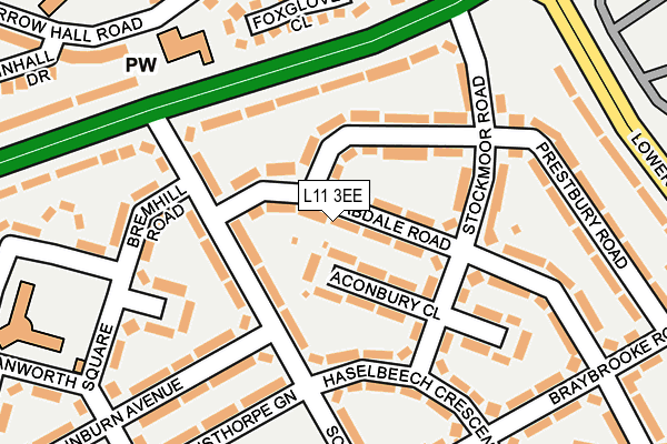 L11 3EE map - OS OpenMap – Local (Ordnance Survey)