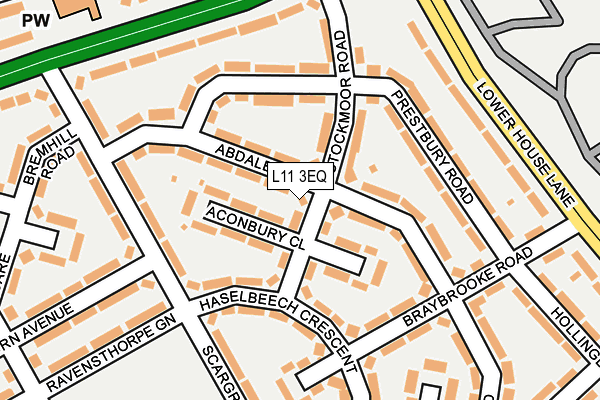 L11 3EQ map - OS OpenMap – Local (Ordnance Survey)