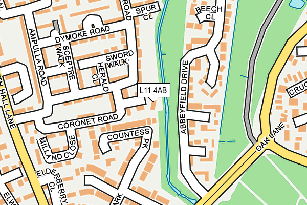 L11 4AB map - OS OpenMap – Local (Ordnance Survey)