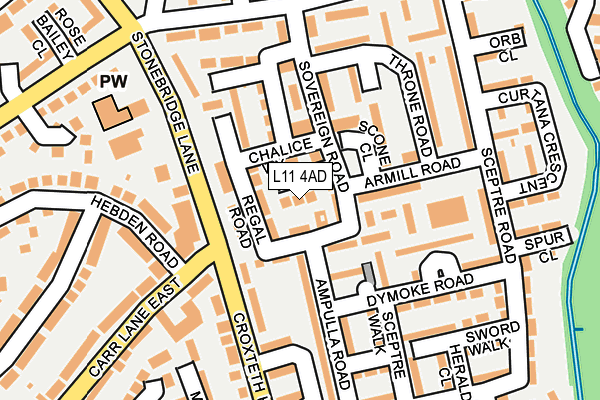 L11 4AD map - OS OpenMap – Local (Ordnance Survey)